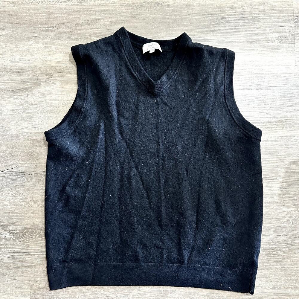 Turnbury Black Extra Frine Merino Wool Sweater Vest Size 2XT